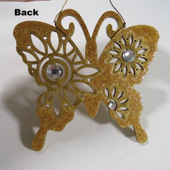 Butterfly with SUNFLOWER DESIGN Laser Cut Wooden Ornament Hangs #2 - Picture 3 of 6